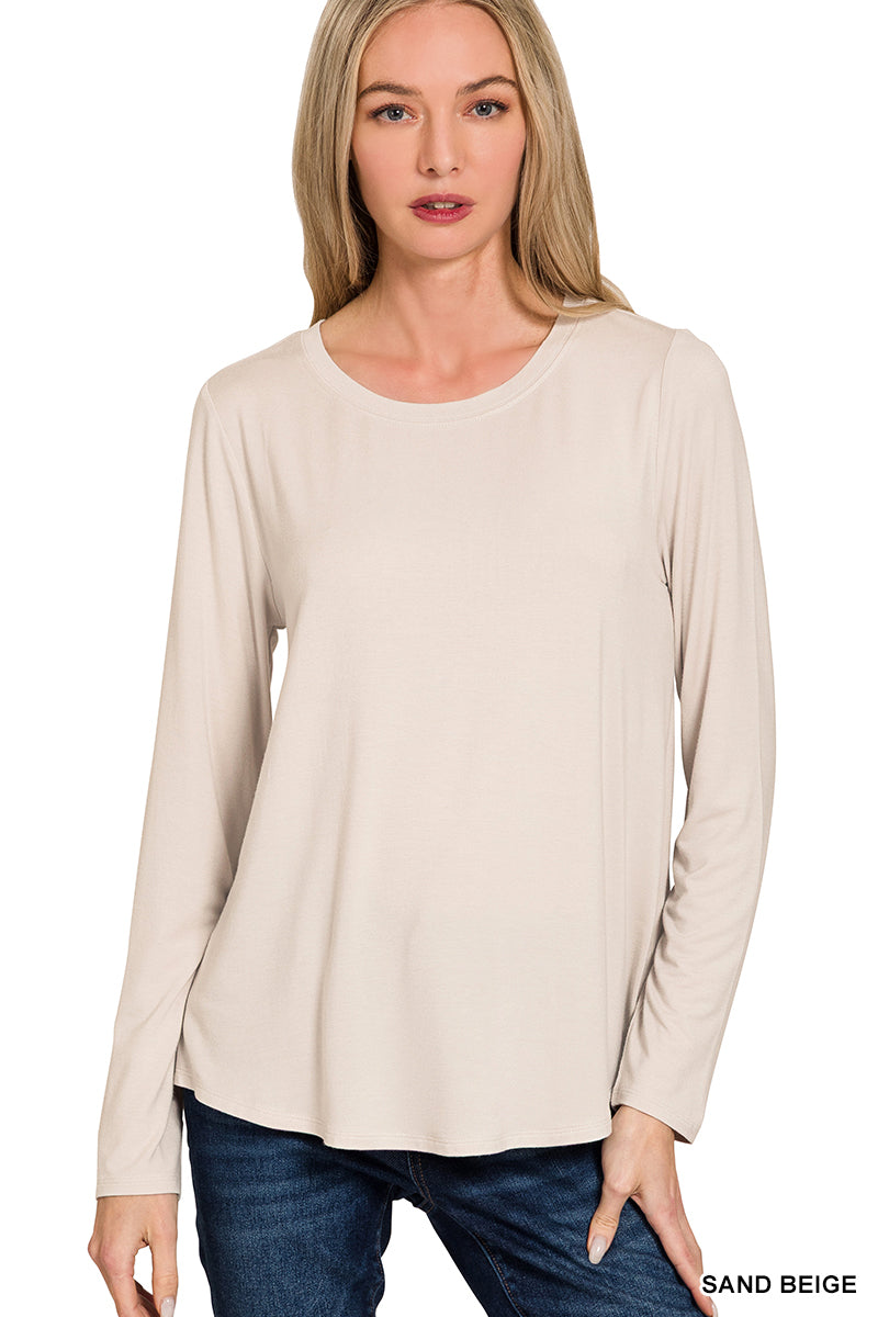 Soft Stretch Crewneck Long Sleeve Tee