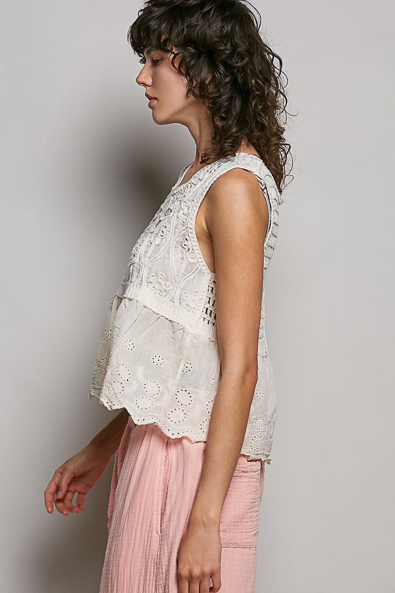Crochet sleeveless top