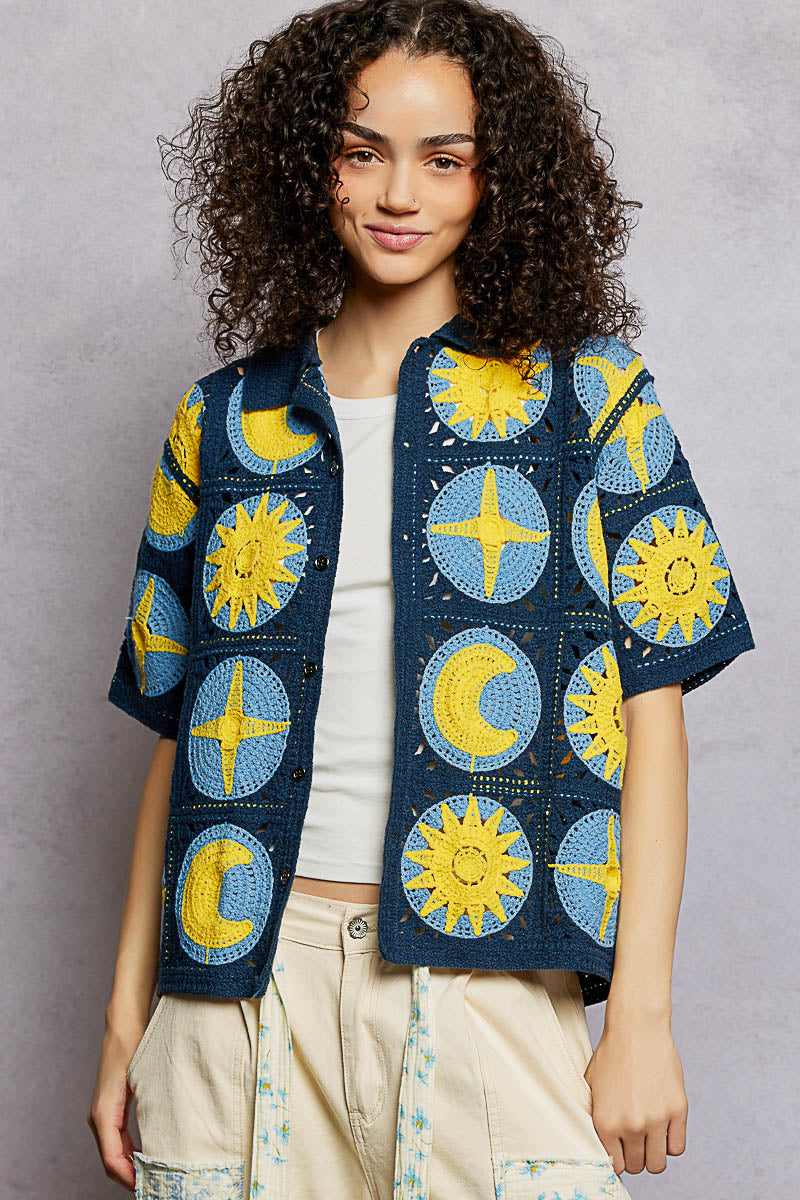 Short sleeve crochet top