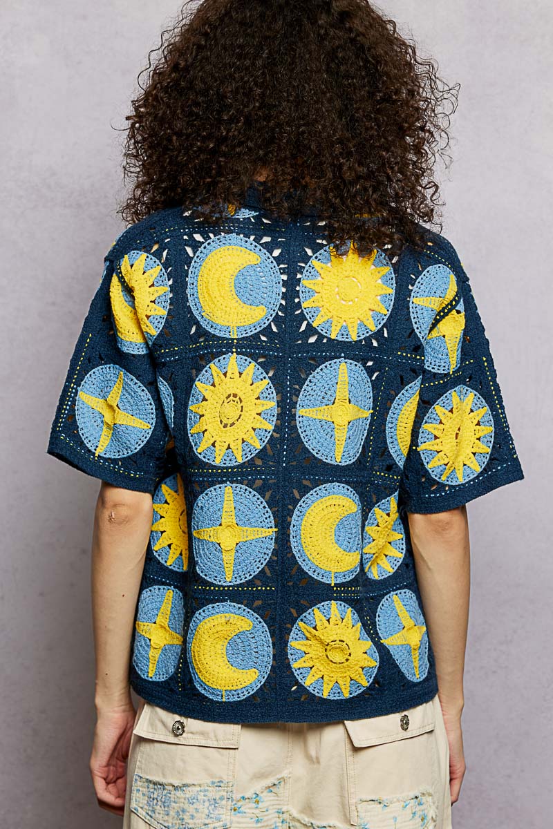 Short sleeve crochet top