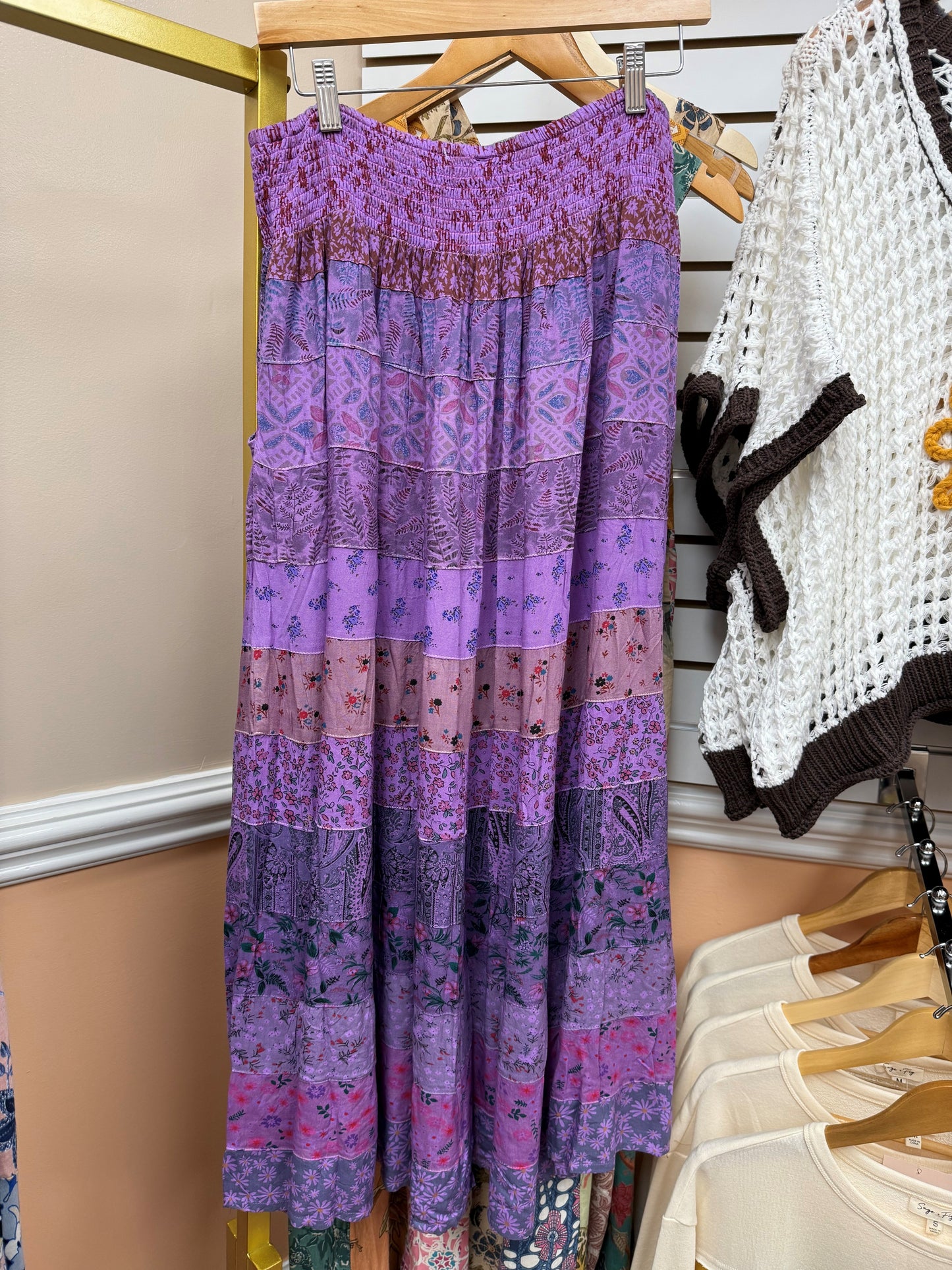 Blue Sky Smocked Top Tier Skirt