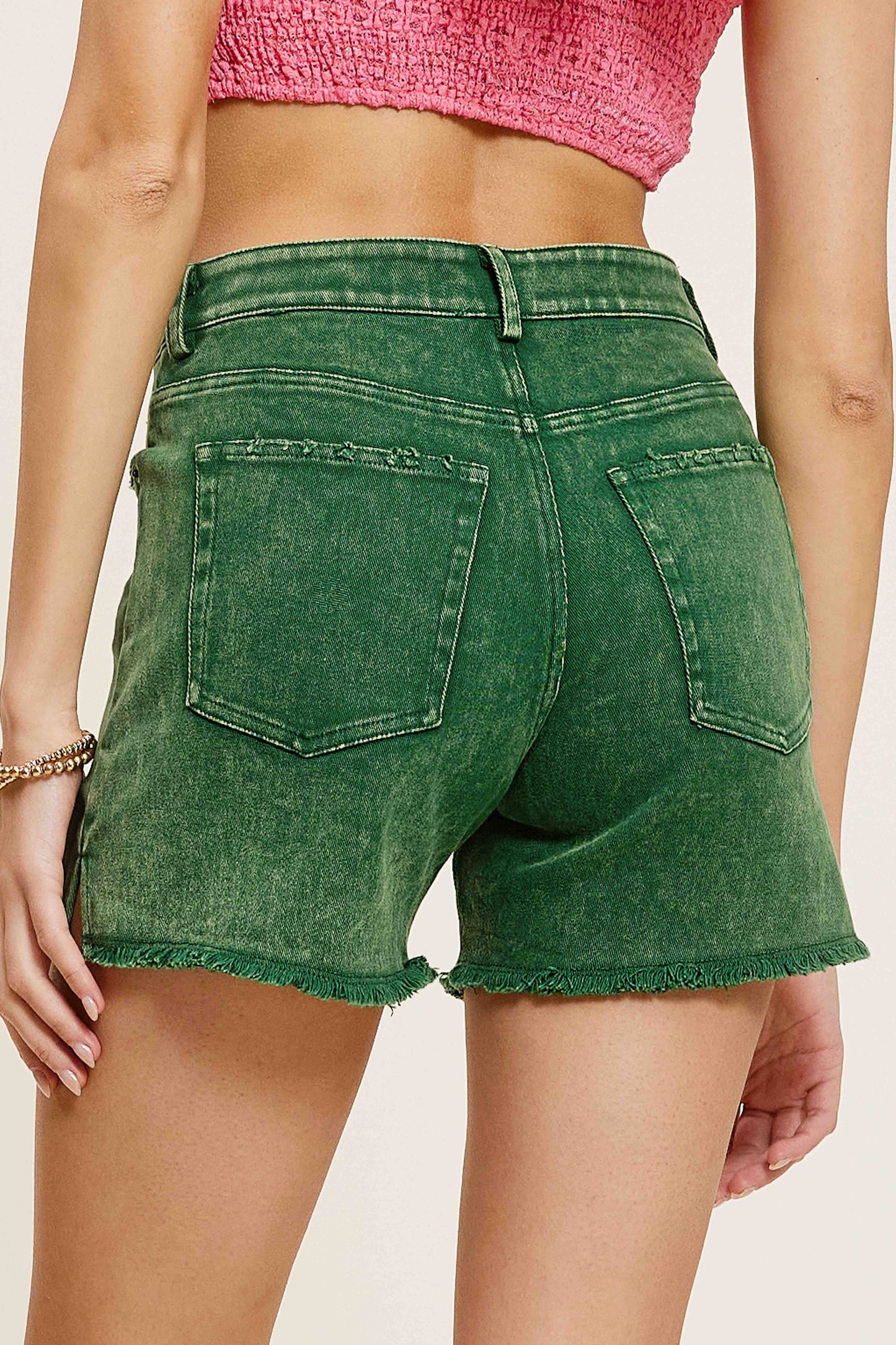 HCP4224-Basic Colored Denim Shorts Game Day Halloween