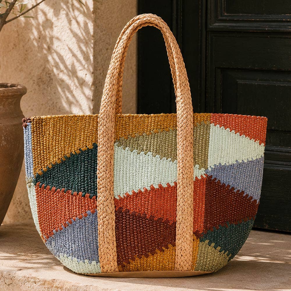 Oversized Boho Woven Carryall Shoulder Tote Bag