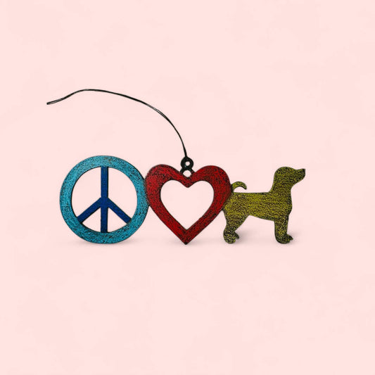 Dog Ornament Peace sign Heart pet store gifts dog gift USA