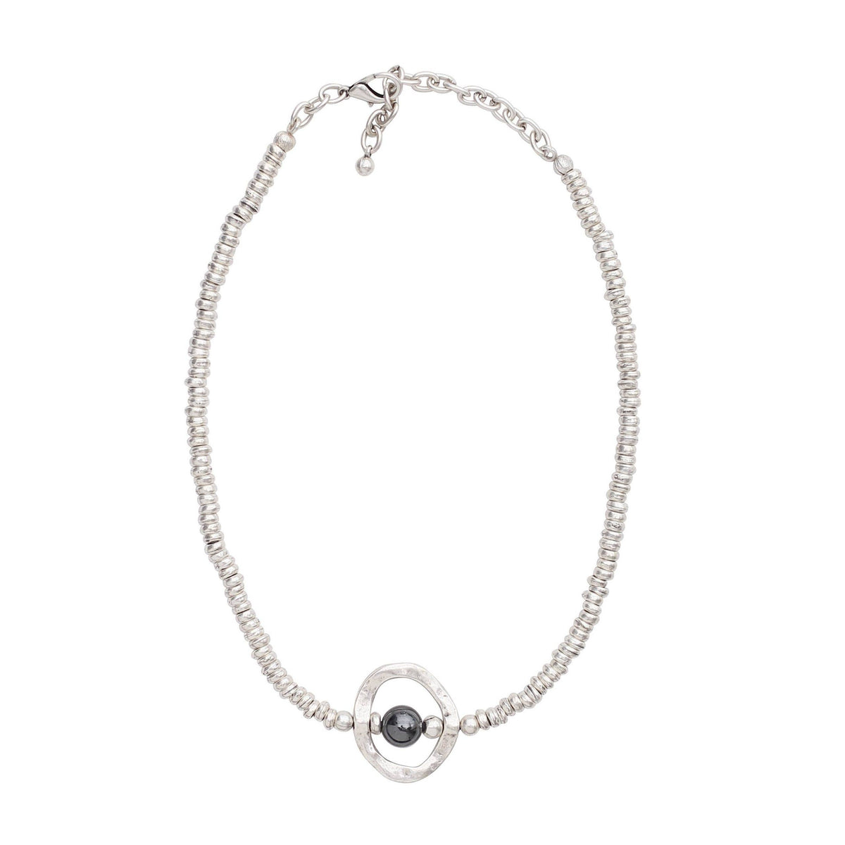 Handmade Pewter Necklace With Hematite - 3966