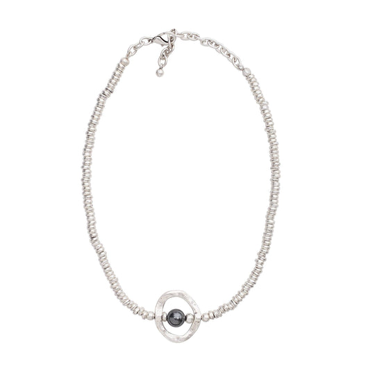Handmade Pewter Necklace With Hematite - 3966