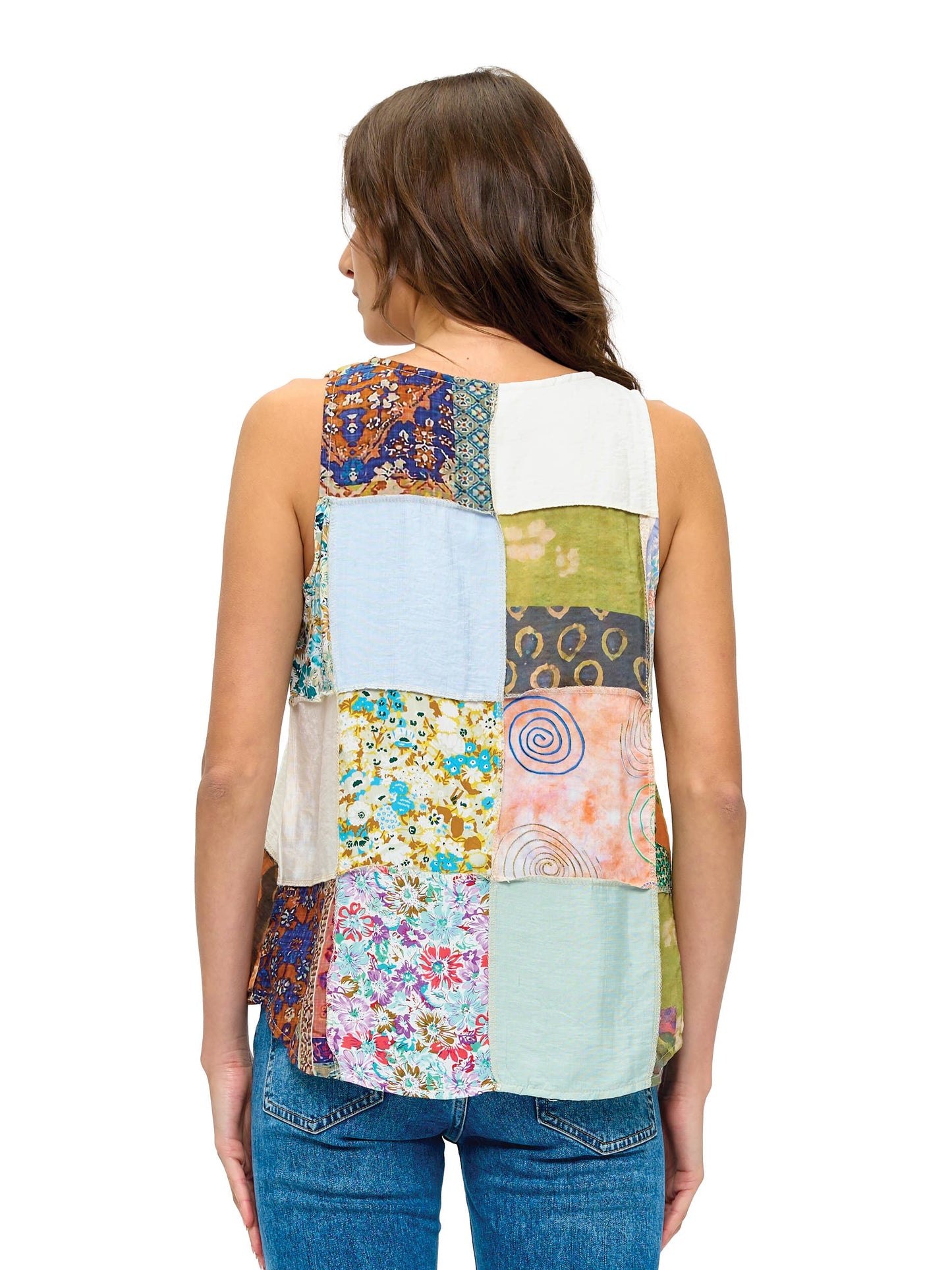 Boho Floral Patchwork Top