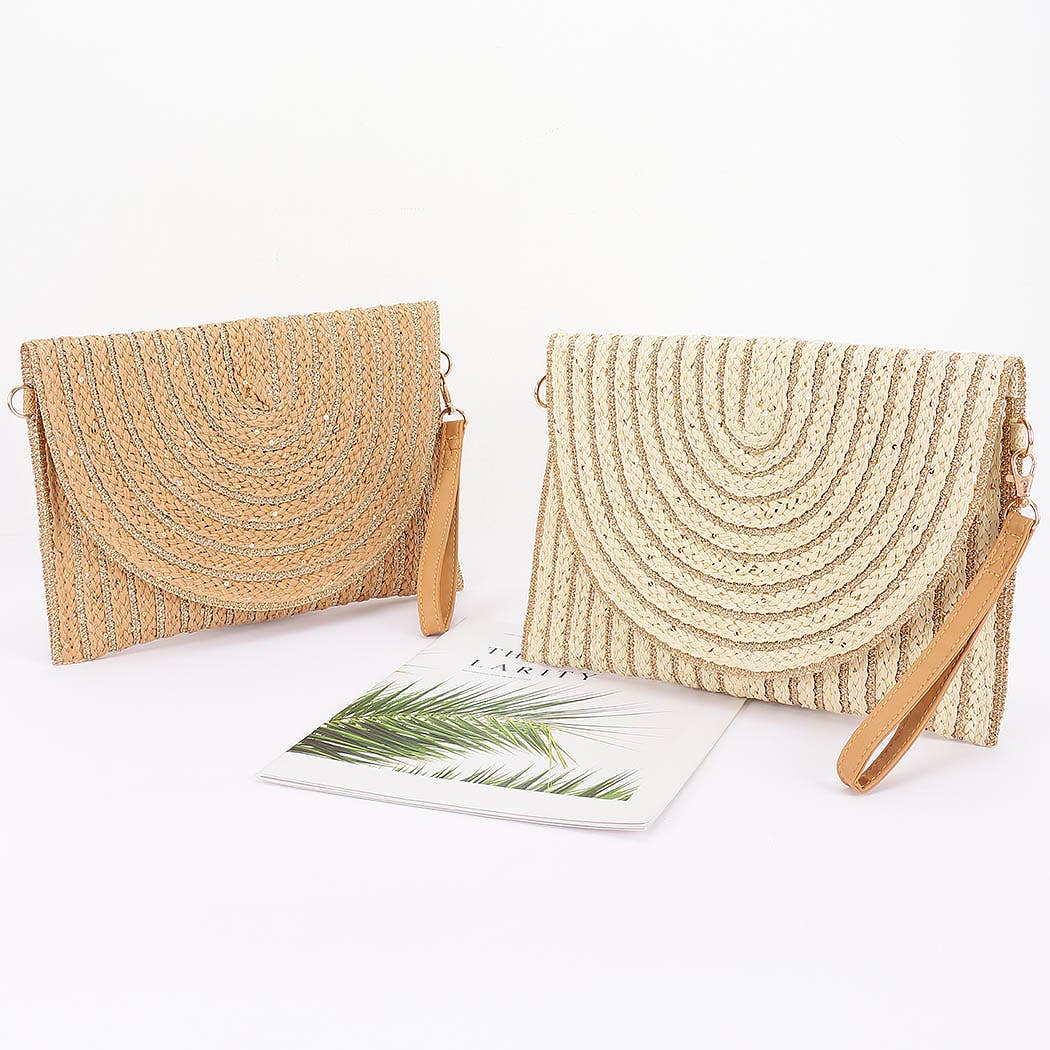 Handmade Metallic Braided Envelope Clutch