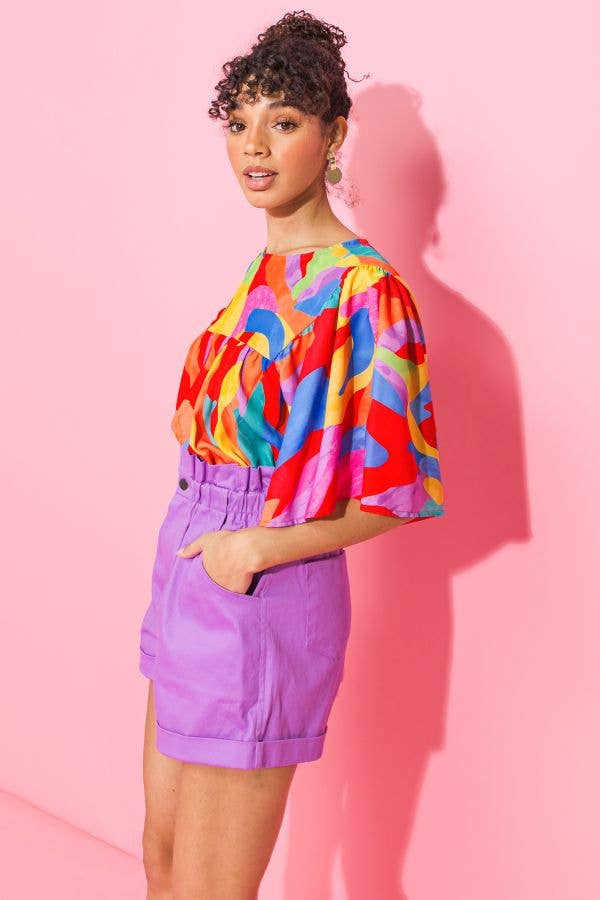 A printed woven top