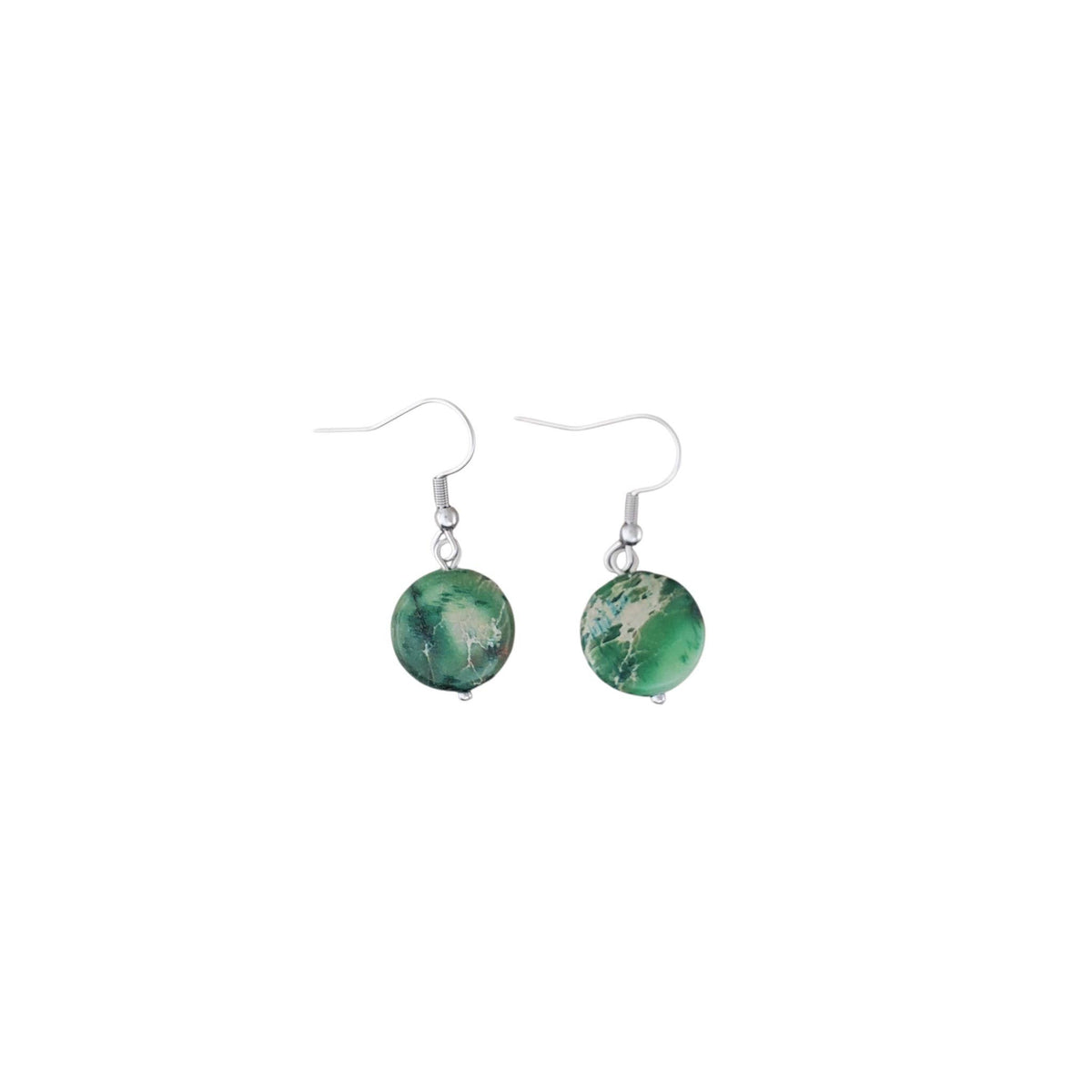 Green Imperial Jasper & Stainless Earrings