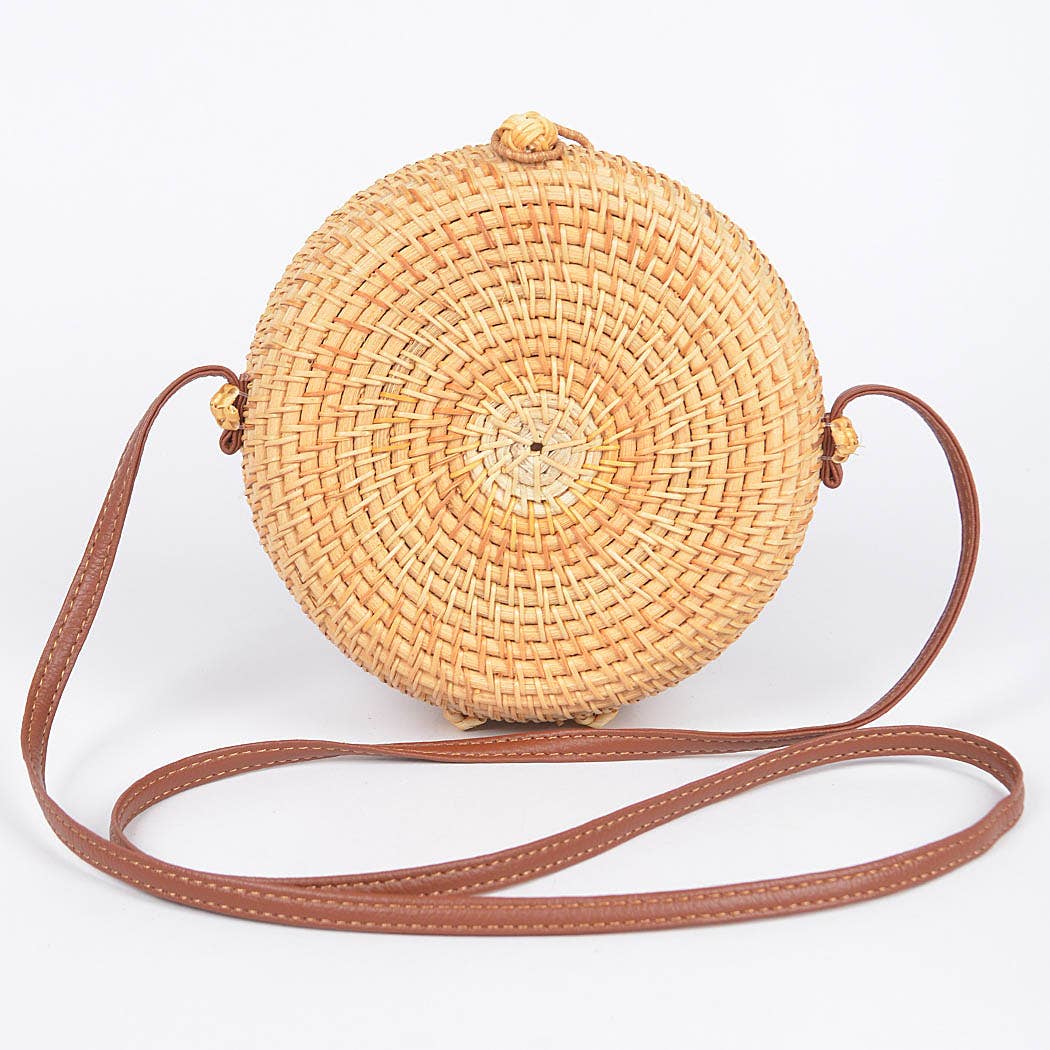 Bamboo Round Crossbody Bag