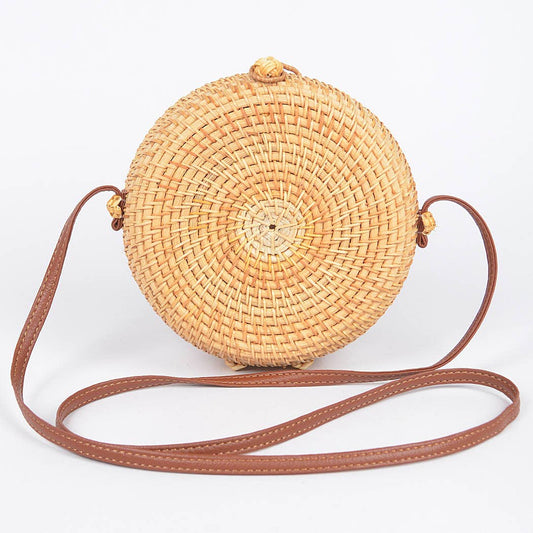 Bamboo Round Crossbody Bag