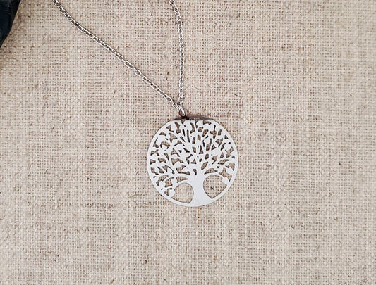 Tree of Life Short Stainless Steel   Necklace