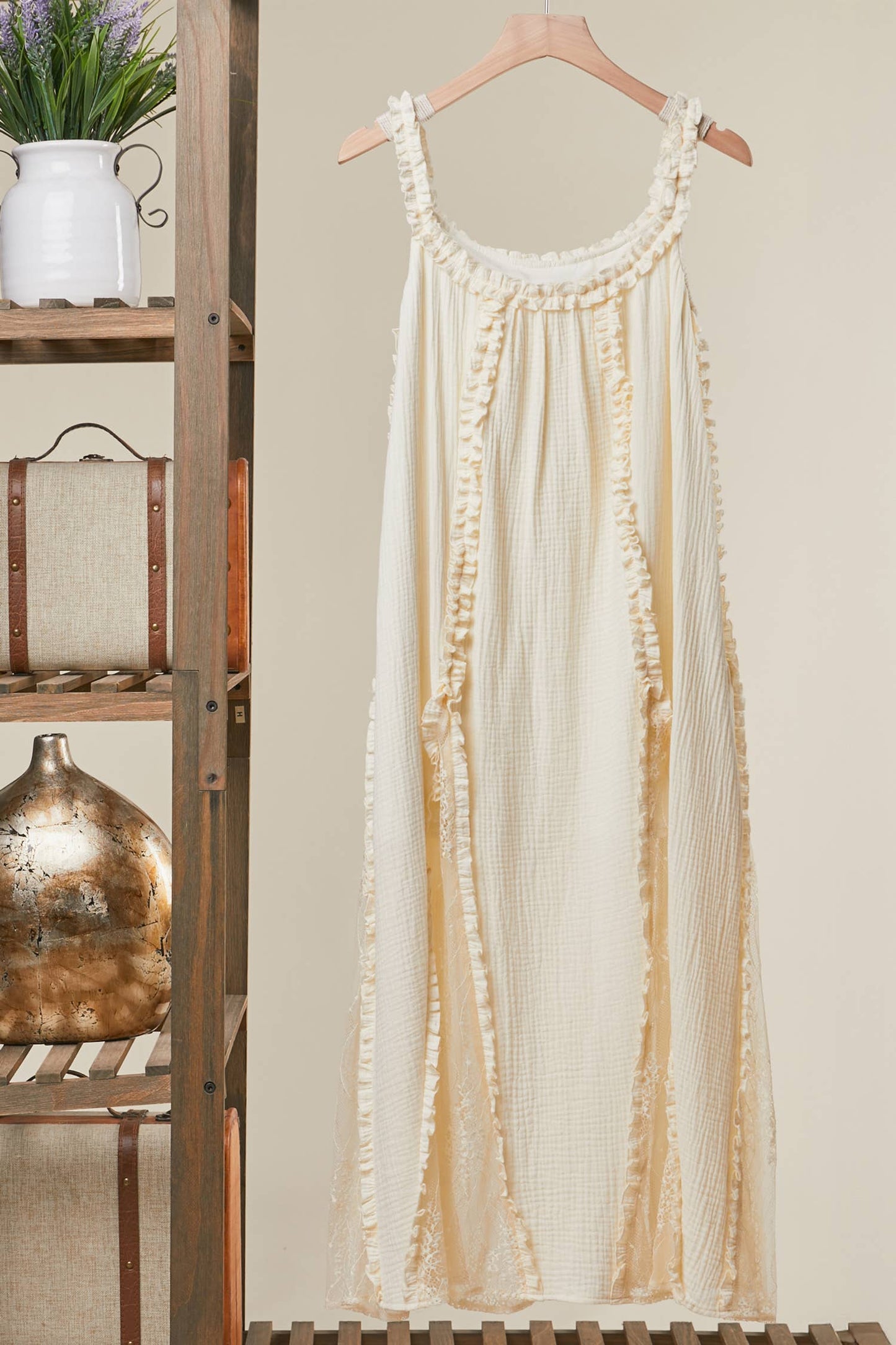RUFFLED BOHO MAXI DRESS