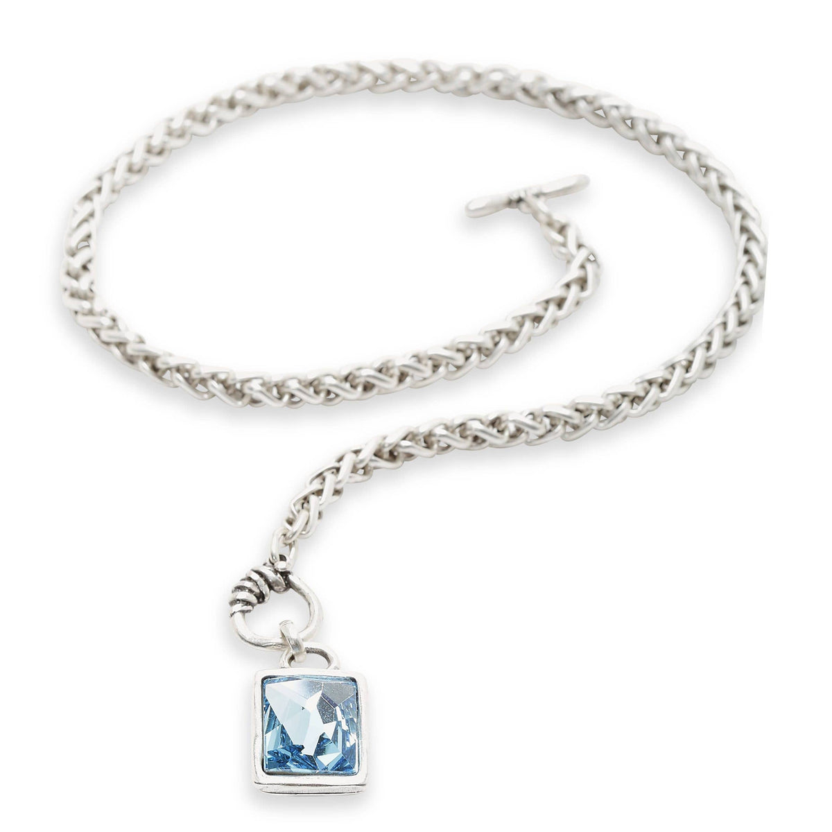 Handmade Aqua Cosmo Pewter Necklace - NN3525