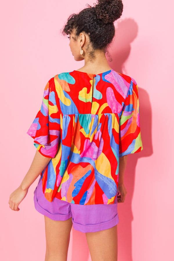 A printed woven top