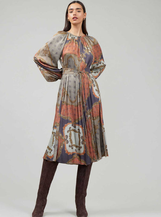 Heritage Chain Scarf Midi Dress