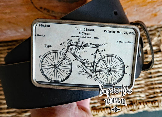 Vintage Bicycle Patent Belt Buckle