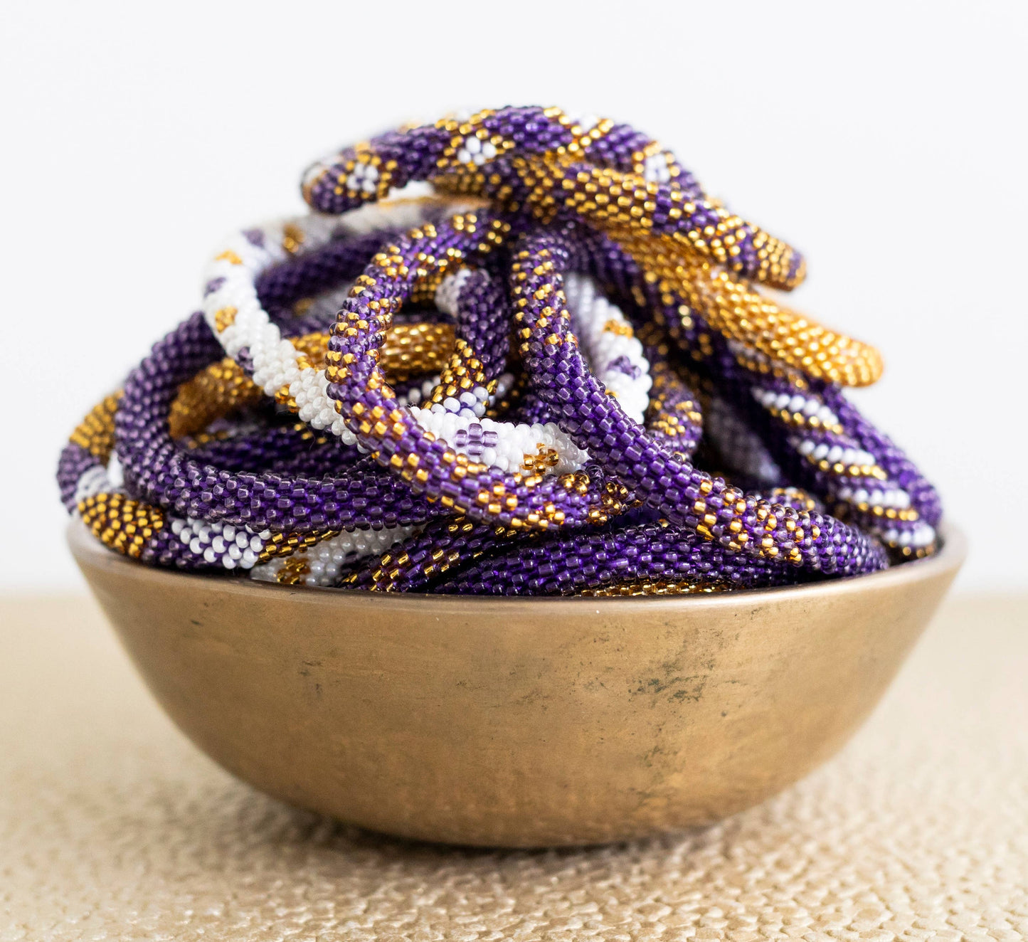 Roll-On® Game Day Bracelet Purple and Gold - Set of 12