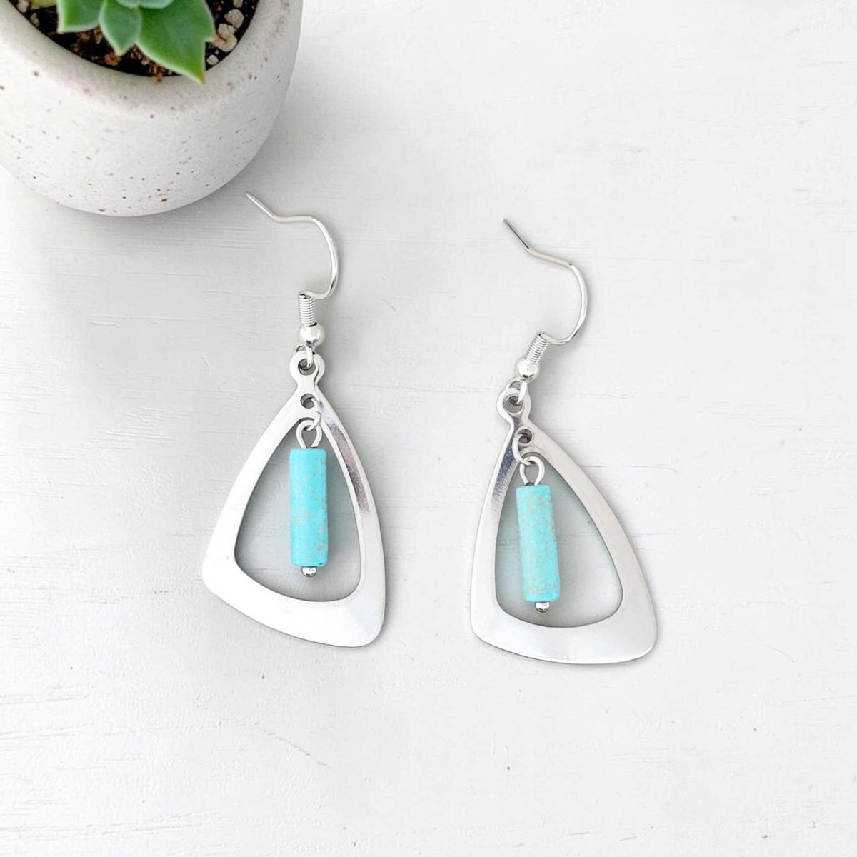 Howlite & Stainless Earrings