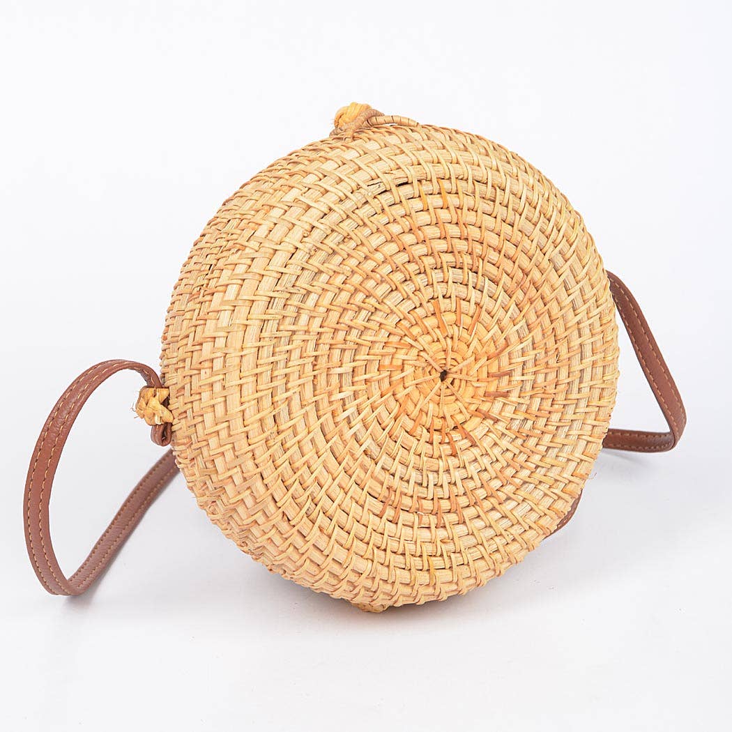 Bamboo Round Crossbody Bag