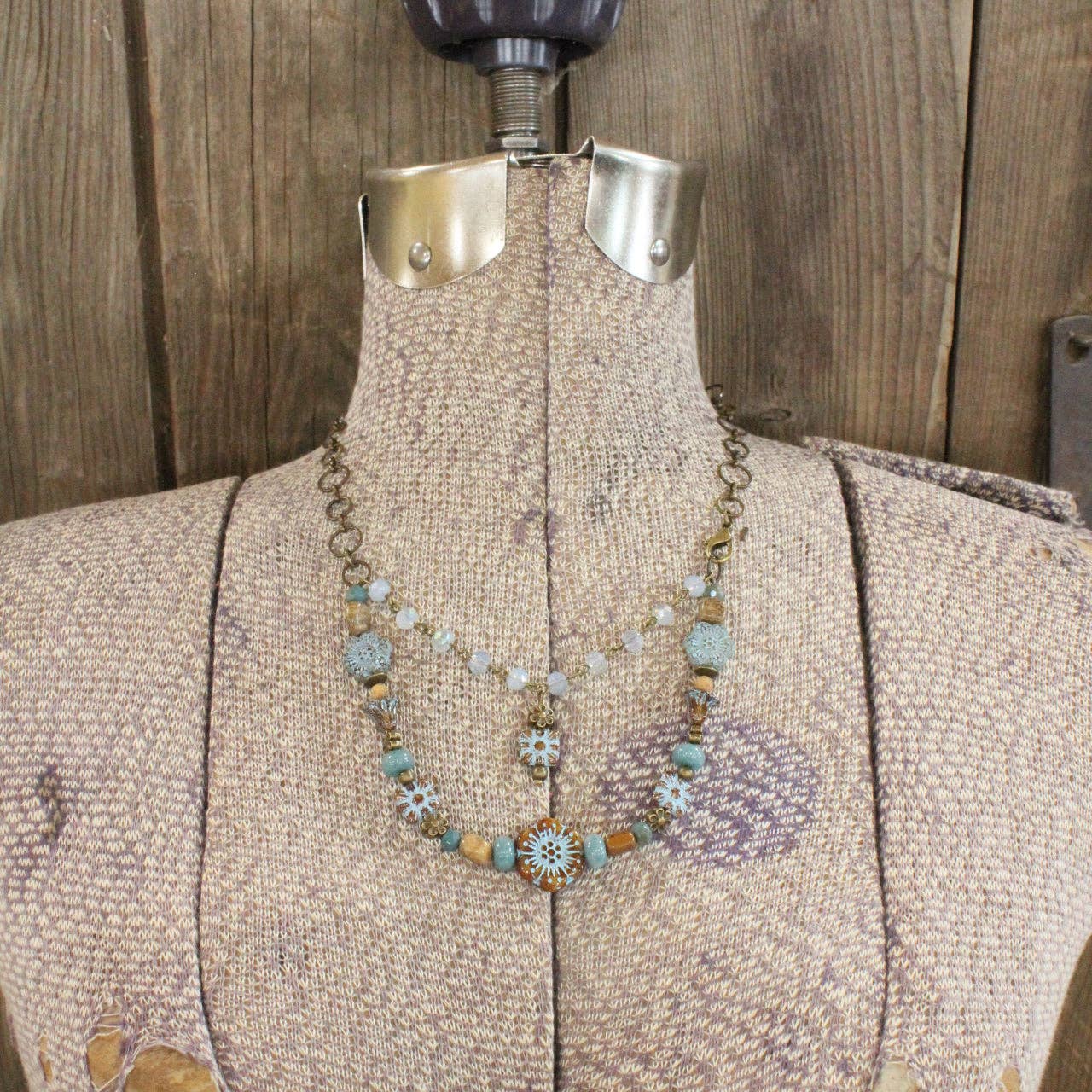 CZECH Me Out Elite Denim & Natural Layered Necklace