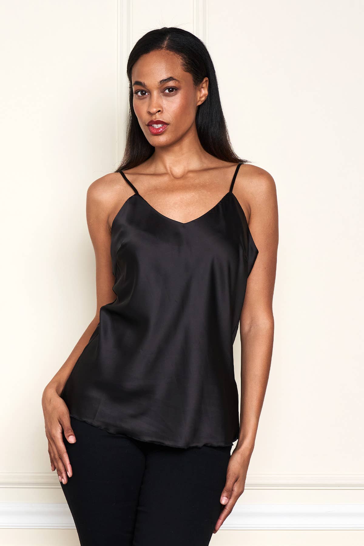 Solid Stretch Satin Camisole w/ Adjustable Straps 2554-MAT