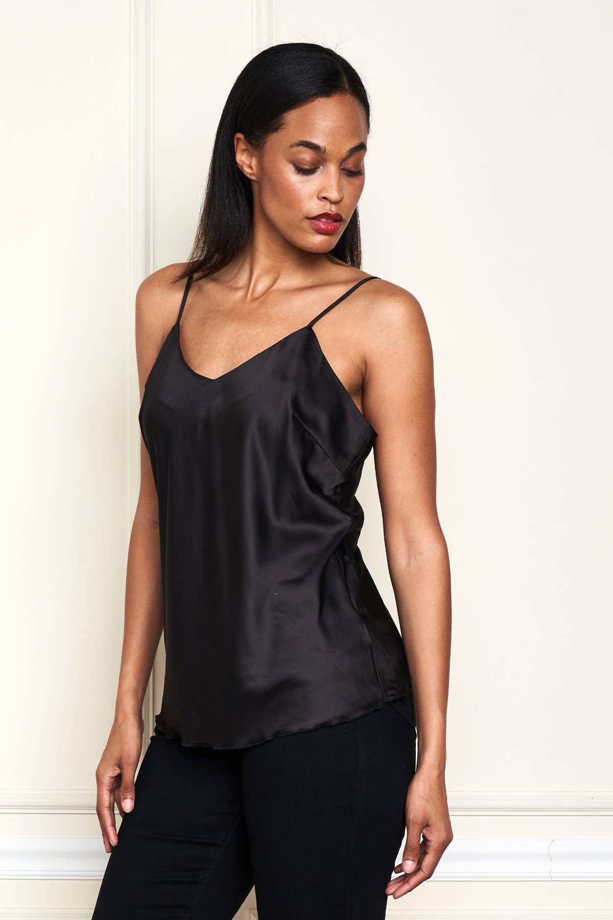 Solid Stretch Satin Camisole w/ Adjustable Straps 2554-MAT