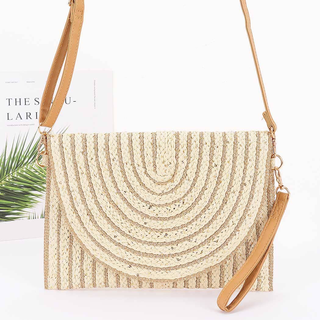 Handmade Metallic Braided Envelope Clutch
