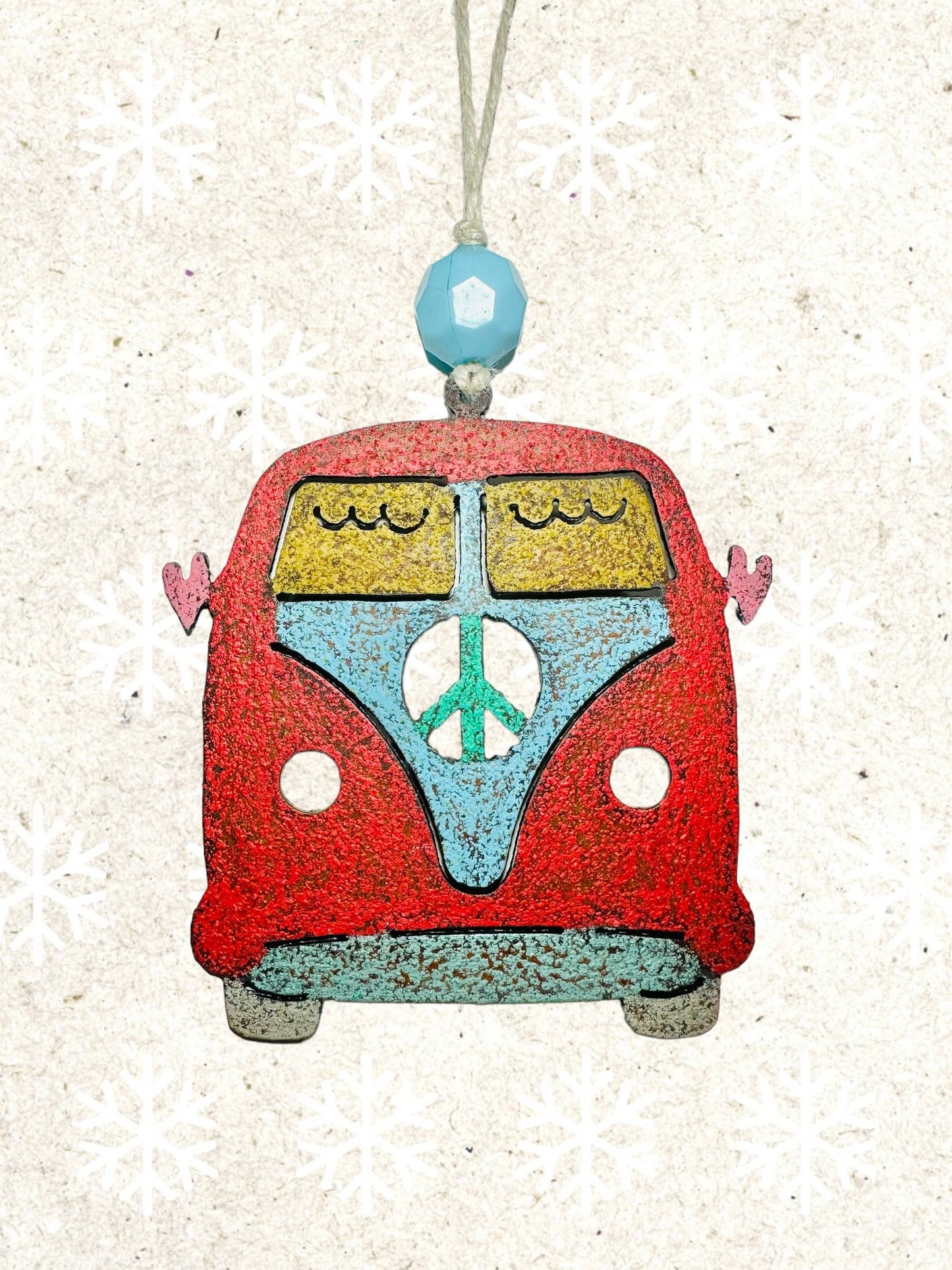 VW Bus ornament Peace Sign hippie metal gifts Garden USA