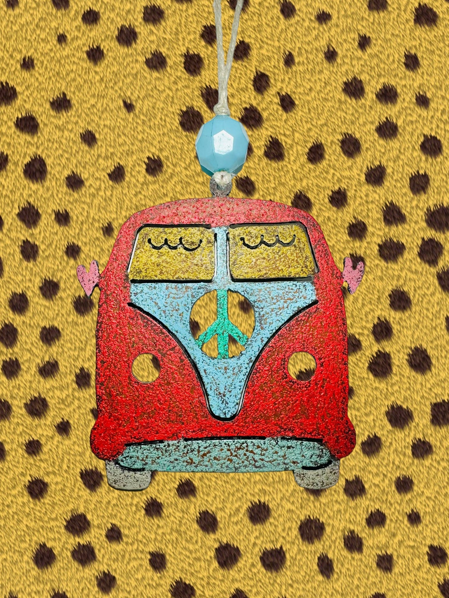 VW Bus ornament Peace Sign hippie metal gifts Garden USA