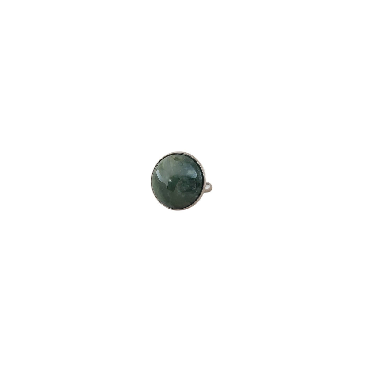 Indian Agate & Stainless Adjustable Ring