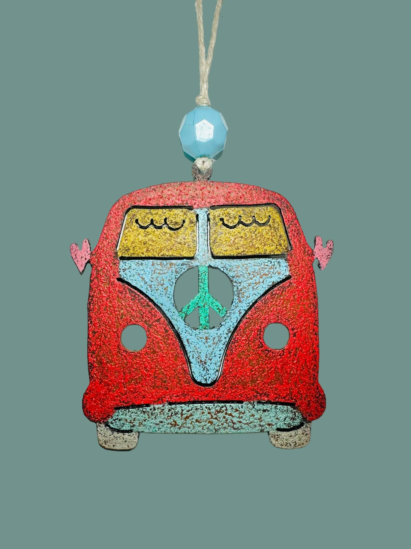 VW Bus ornament Peace Sign hippie metal gifts Garden USA