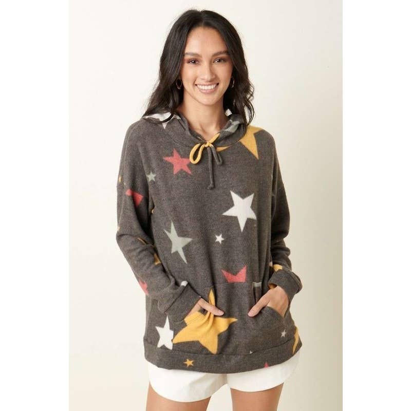 Hacci Brushed Hooded Pullover