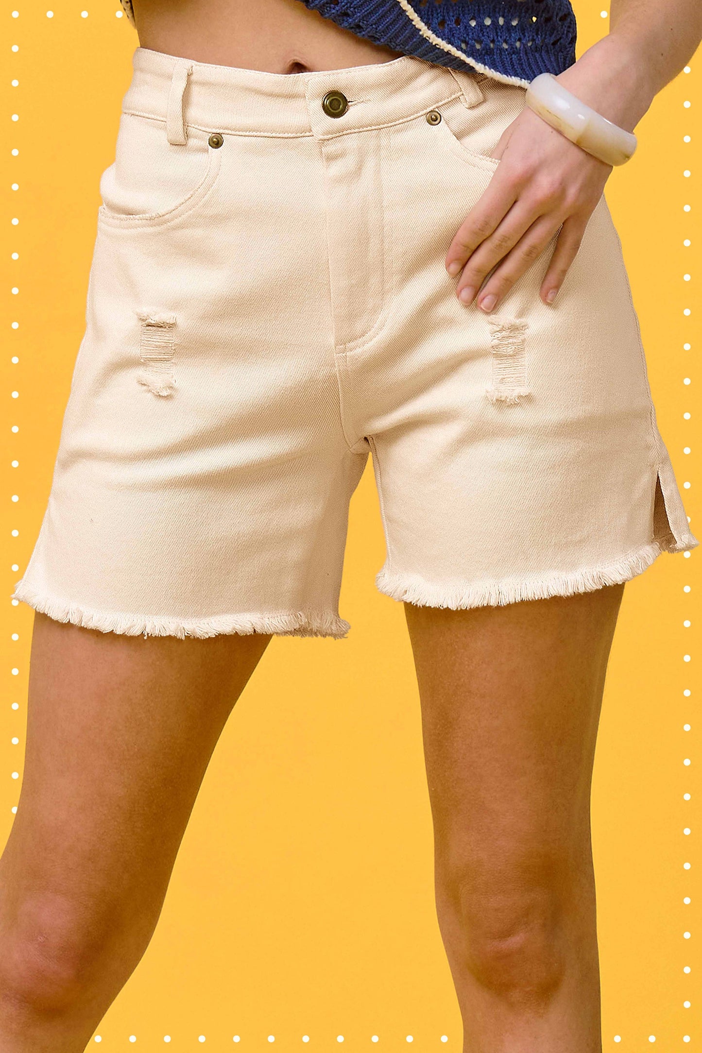 HCP4224-Basic Colored Denim Shorts Game Day Halloween