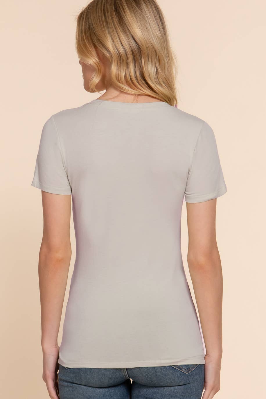 Short Sleeve Scoop Neck Cotton Jersey Top