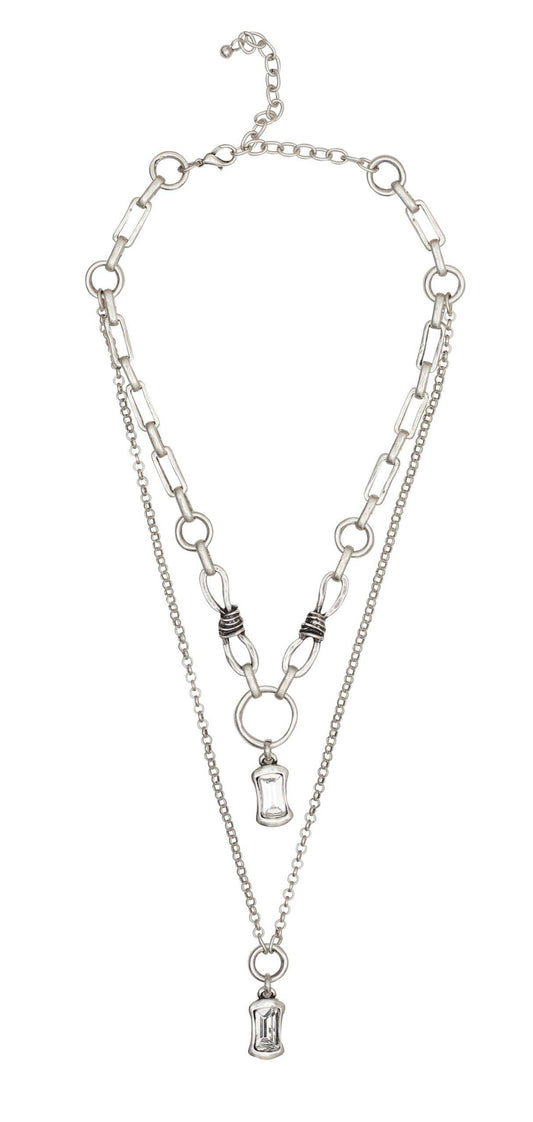 Handmade Melancholy Pewter Necklace - NN3521