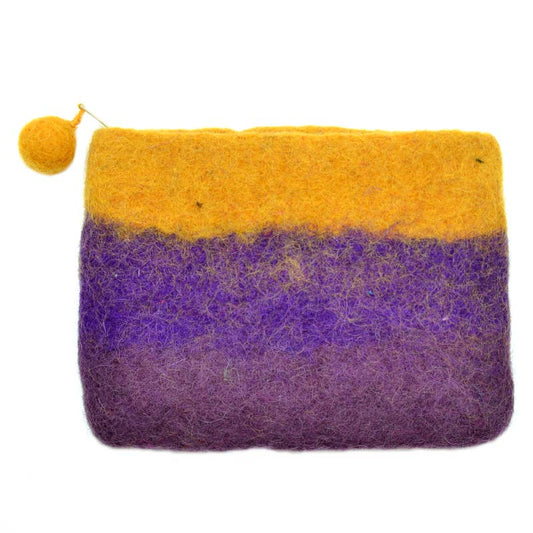 Coin purse Ombre coin bag wool felt hand made