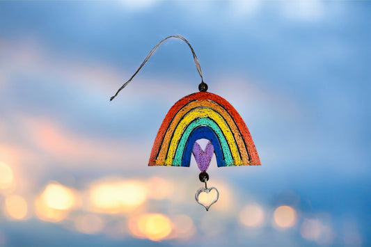 Rainbow ornament pewter charm jewelry gifts Pride Holiday