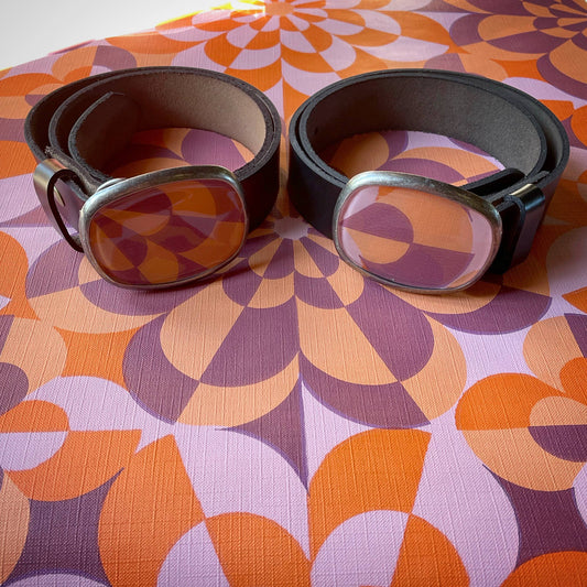 Belt buckle, groovy - vintage wallpaper, 70's inspired retro