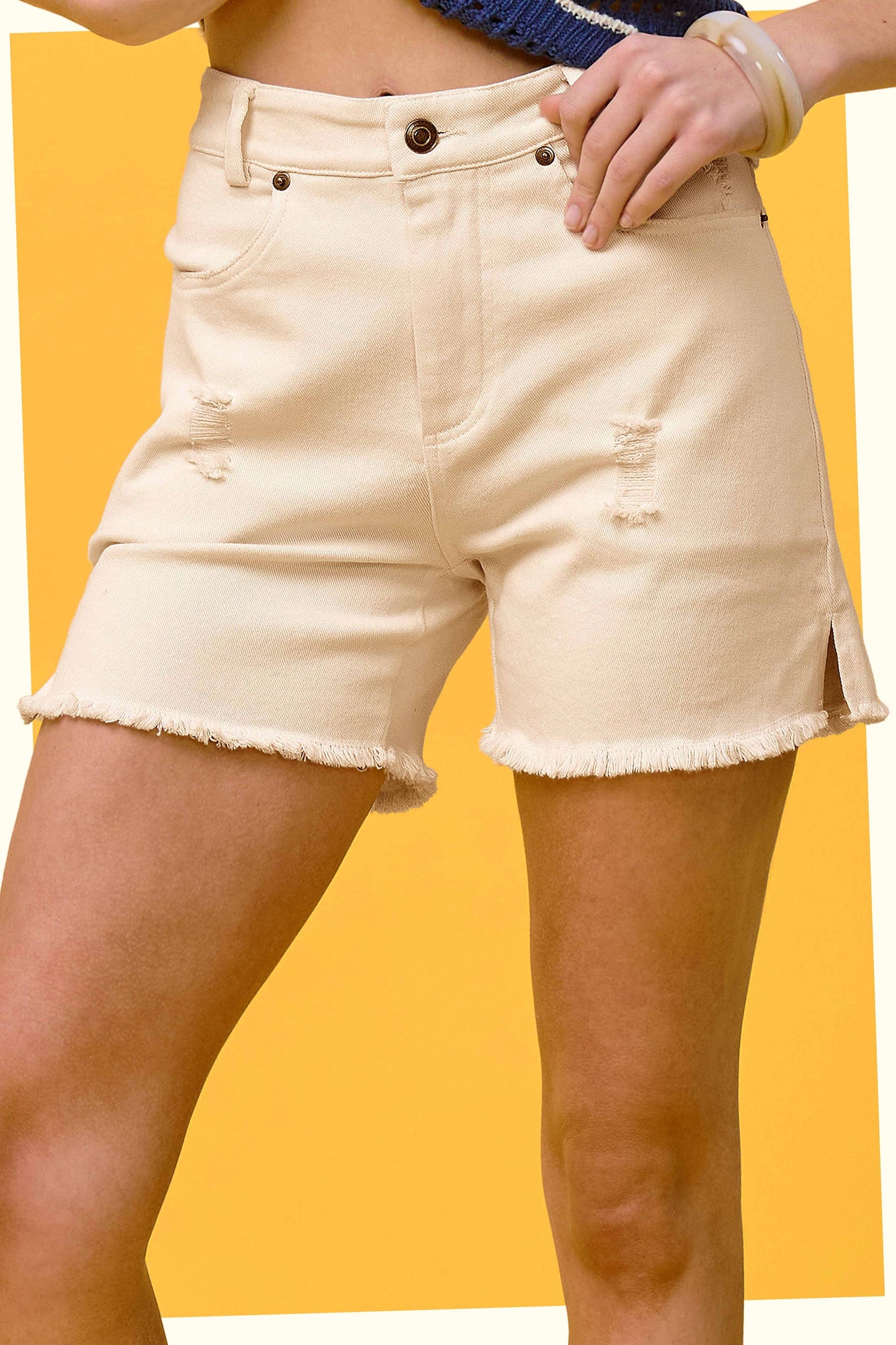 HCP4224-Basic Colored Denim Shorts Game Day Halloween