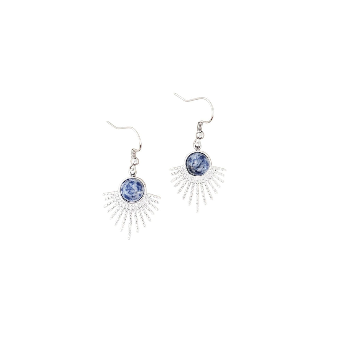 Sodalite Stainless Starburst Earrings