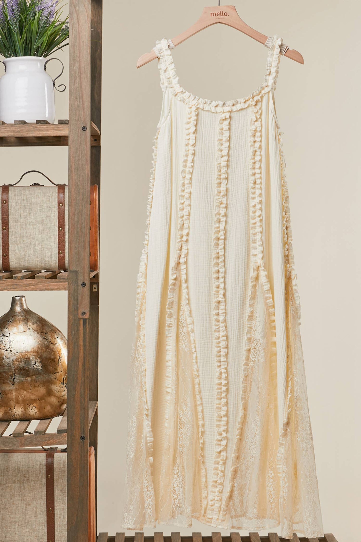 RUFFLED BOHO MAXI DRESS