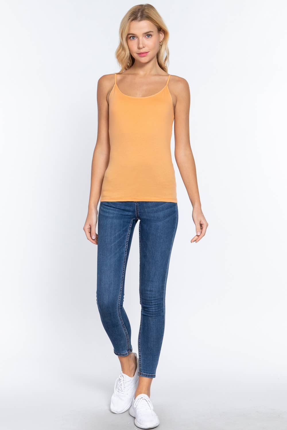 Basic Adjustable Spaghetti Strap Cropped Cami with Shelf Bra