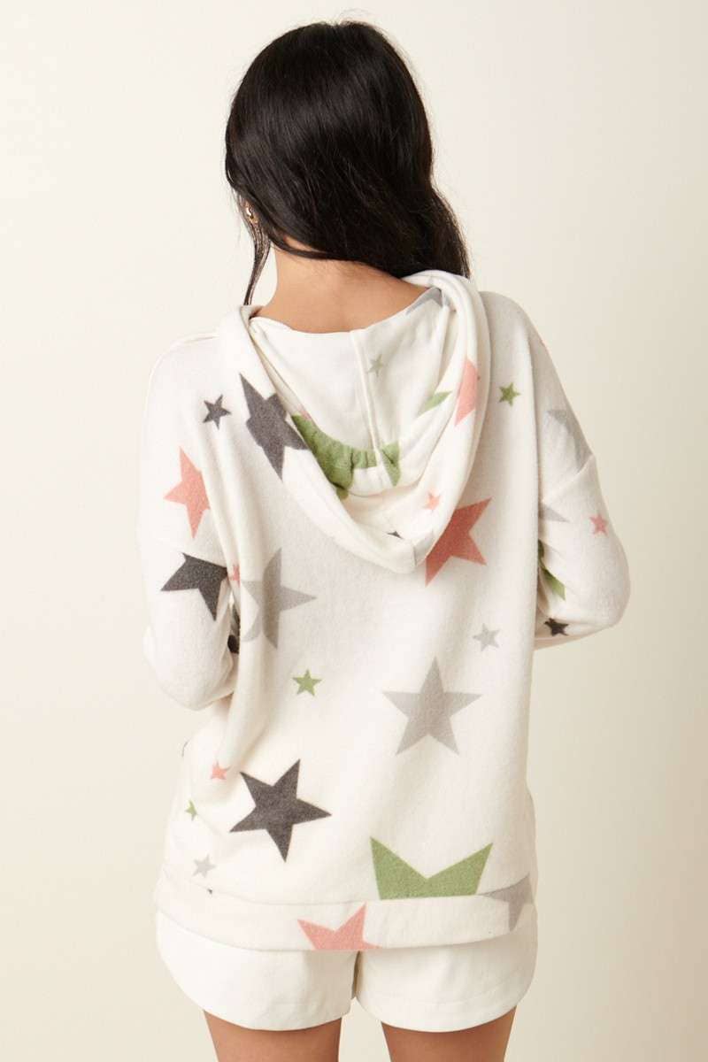 Hacci Brushed Hooded Pullover