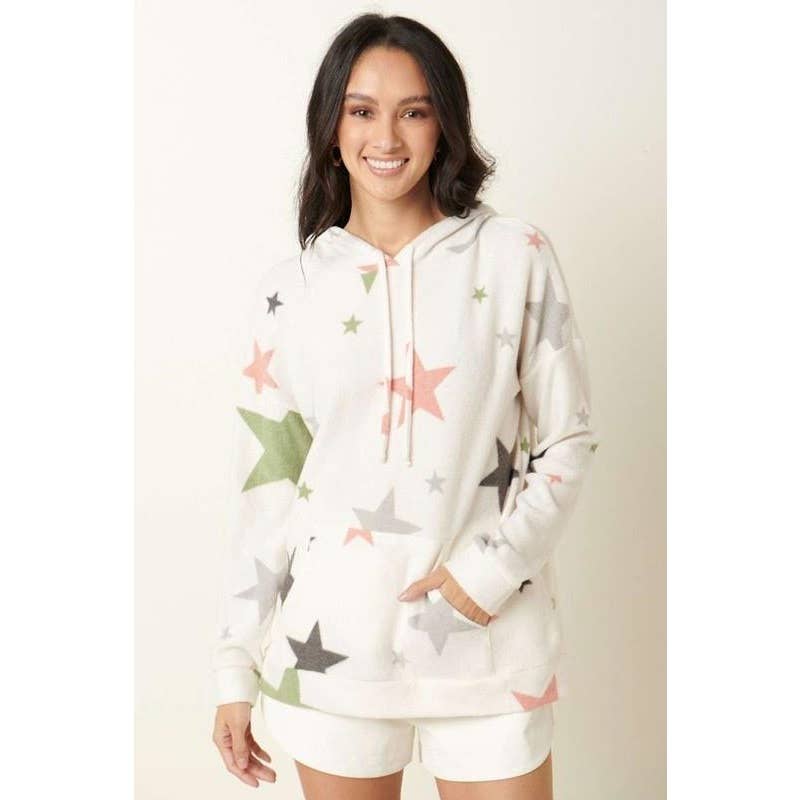 Hacci Brushed Hooded Pullover