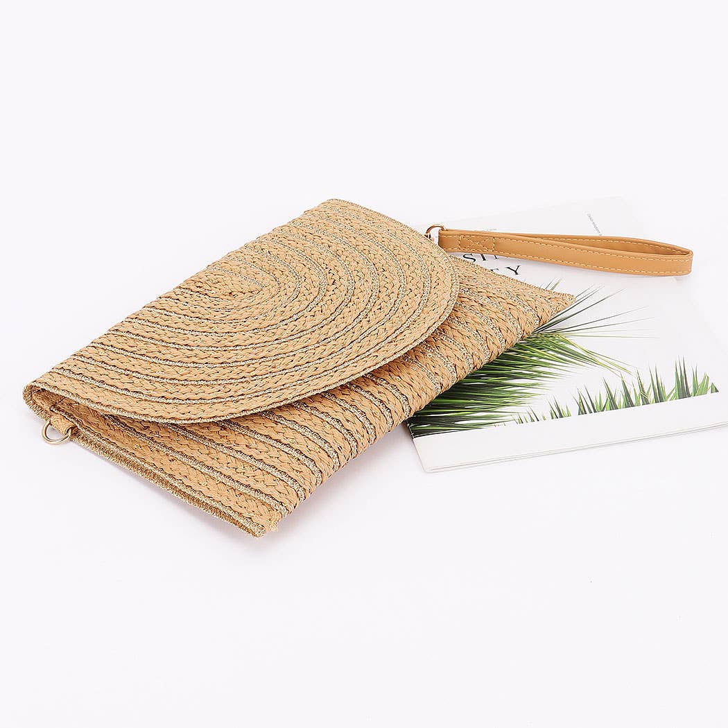Handmade Metallic Braided Envelope Clutch