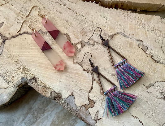 Earrings, bohemian earrings, tassel earrings